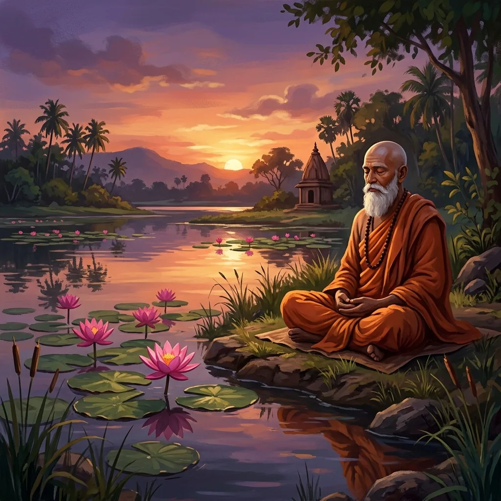 Lotus Garden at Dusk